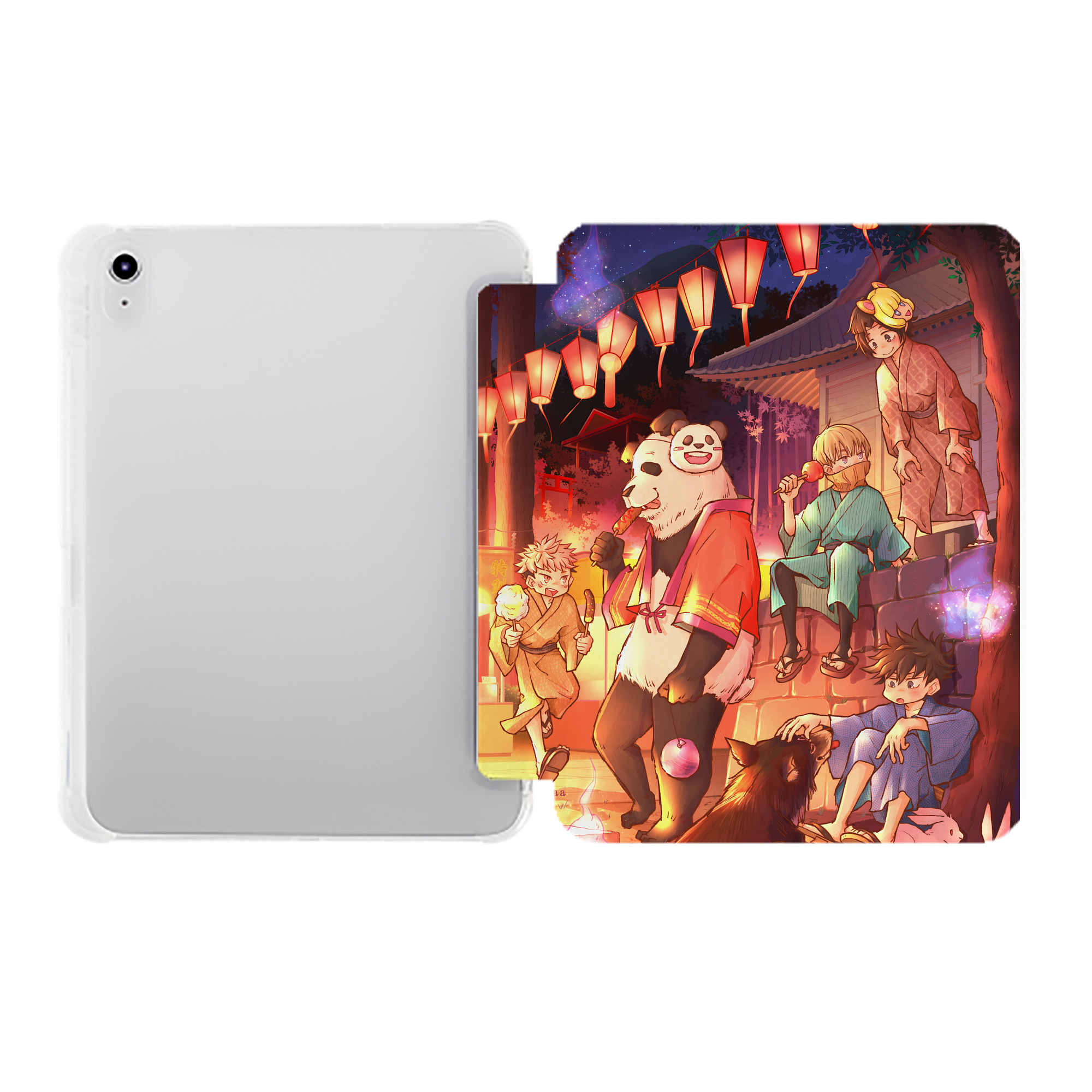 （画像用） 呪術廻戦 Jujutsu Kaisen IPad ケース ペン収納付き 三つ折りスタンド PUレザー×シリコン 対応機種9.5/10.5/10.9インチ